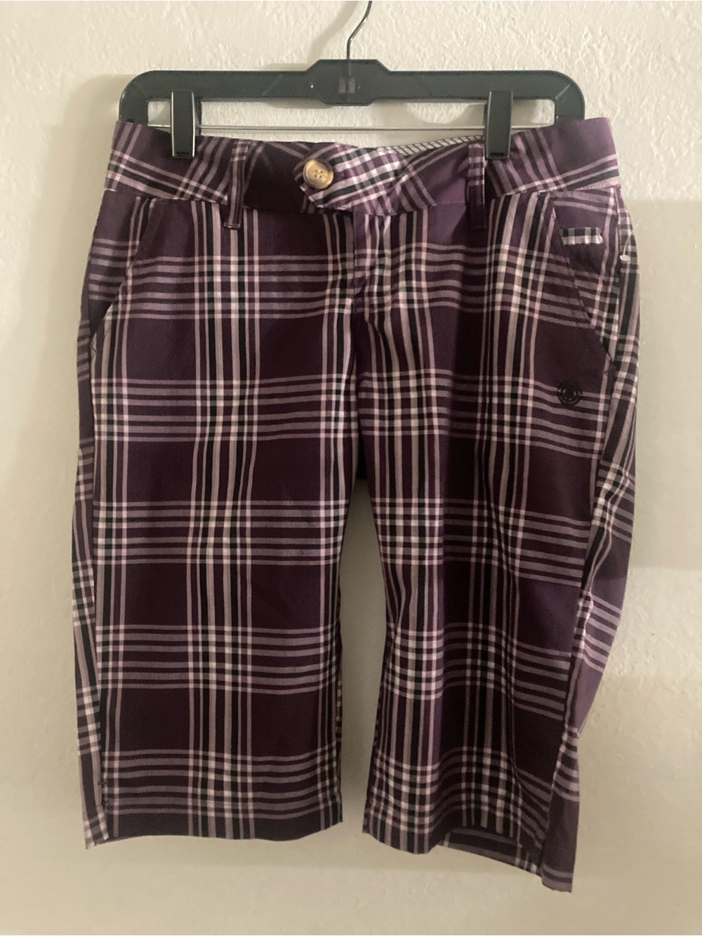 Element Men's Purple Plaid Shorts